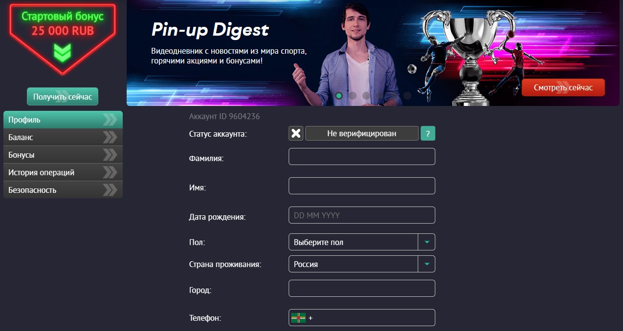Pin Up - официальный сайт букмекерской конторы